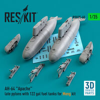AH-64 Apache Late Pylons With 122 Gal Fuel Tanks For Meng Kit