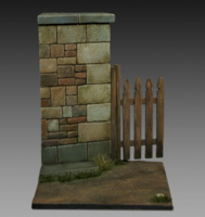 Base with wall and gate