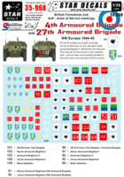 British 4th and 27th Armoured Brigade Formation & AoS markings.