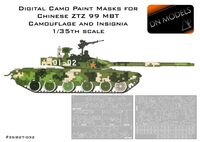 Digital Camo Paint Masks For Chinese ZTZ99 MBT And Numbers - Image 1