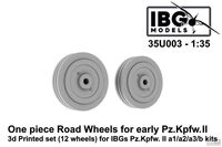One Piece Road Wheels For Early Pz.Kpfw.II - 3D Printed Set (12 Wheels) For IBGs Pz.Kpfw.II a1/a2/a3/b Kits - Image 1